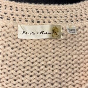 Charlie & Robin Anthropologie Cloud Knit Woven Cropped Cardigan Sweater Size S